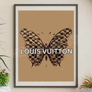 LOUIS VUITTON BUTTERFLY ART PRINT 11X14 FASHION ART VUITTON ART